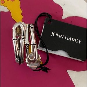 John Hardy Bamboo Collection Small Hoop Earrings.  1 bamboo planted.